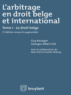 cover image of L'arbitrage en droit belge et international